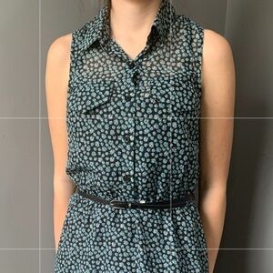 Xhiliration Belted Floral Dress